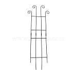 Iron Garden Trellis, Decorative Scroll Top Plant Support for Climbing Vines & Potted Plants, Black, 815x176x5mm(AJEW-G074-01EB)