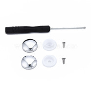 DIY Clothing Button Accessories Set, 6Pcs Stainless Steel Craft Solid Screw Rivet, with Plastic, 1Pc Iron Cross Head Screwdriver, with Plastic Handles, Flat Round, Platinum, 16x15mm(FIND-T066-04B-P)