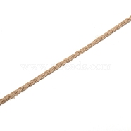 Burlap Ribbons, Gift Packaging Rope, Tan, 1/4 inch(5mm), about 10 Yards/Roll(OCOR-WH0064-72)