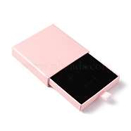 Paper Drawer Boxes, with Black Sponge Inside, for Bracelets, Earrings, Necklace Storage, Square, Pink, 7.8~8x8x1.7~1.75cm(CON-TAC0007-03I)