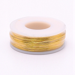Round Aluminum Wire, with Spool, Gold, 20 Gauge, 0.8mm, 36m/roll(AW-G001-0.8mm-14)