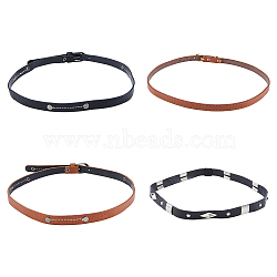 4Pcs 4 Style Imitation Leather Southwestern Cowboy Hat Band, with Alloy Buckle, Overlay Hat Band for Hat Accessories, Mixed Color, 1pc/style(FIND-FH0006-53)