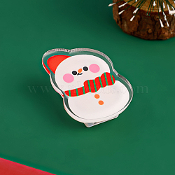 Plastic Spring Clips, Christmas Theme, for Ticket, Note, Photo, Snack Bags, Office School Supplies, Snowman Pattern, 33x27mm(SCRA-PW0007-93E)