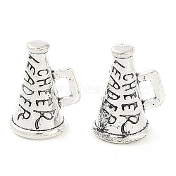 Tibetan Style Alloy Pendants, Cadmium Free & Lead Free, Megaphone Pendants, Antique Silver, 15x10x9mm, Hole: 2mm, about 540pcs/1000g(TIBEP-R304-108AS-LF)