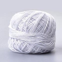 Cotton Blend Threads, Macrame Cord, 3-Ply, with Spool, White, 0.5mm, about 60~62yards/roll(60~62 feet/roll)(X-OCOR-T009-04)