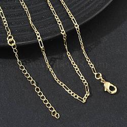 1.8MM Brass Figaro Chain Necklaces for Women, Long-Lasting Plated, Golden, 16.14 inch(41cm)(KK-CBA2293-08G)