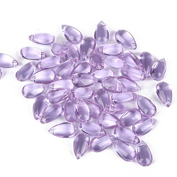 5Pcs Transparent Glass Beads, Top Drilled, Teardrop, Plum, 14x8mm, Hole: 1mm(GLAA-PW0001-25T)