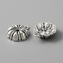 Tibetan Style Alloy Pendants, Bundt Cake, Antique Silver, 24x20x6mm, Hole: 2mm(FIND-CJC0004-16AS)