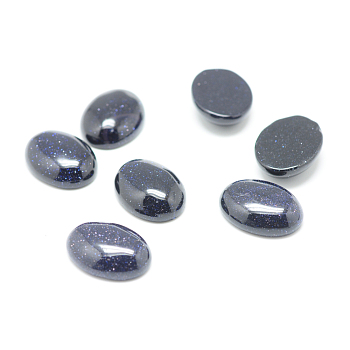 Synthetic Blue Goldstone Cabochons, Oval, 25x18x7mm