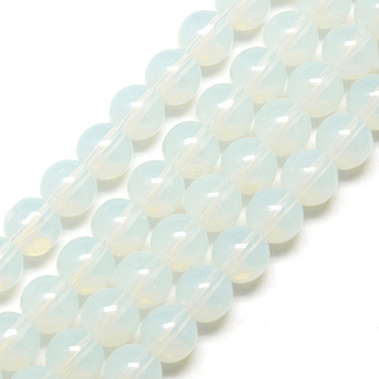 Imitation Jade Glass Beads Strands, Round, WhiteSmoke, 4mm, Hole: 0.5mm, about 84pcs/strand, 13 inch