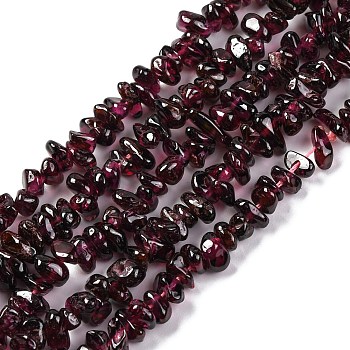 Natural Garnet Beads Strands, Chips, 4~7x4~7mm, Hole: 0.5~0.8mm, 32 inch