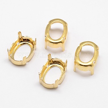 Golden Oval Brass Sew on Prong Settings