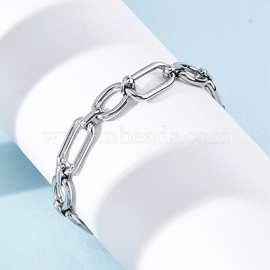 304 Stainless Steel Oval Link Chain Bracelets for Men Women(BJEW-G725-11P)-2