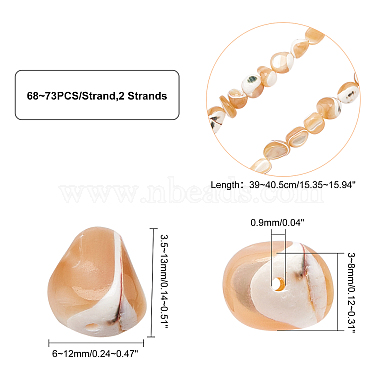 SUPERFINDINGS 2 Strands Natural Trochid Shell/Trochus Shell Beads Strands(SSHEL-FH0001-11)-4