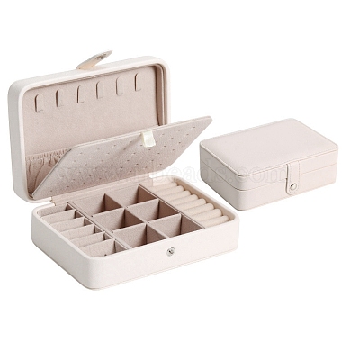White Rectangle Imitation Leather Jewelry Set Box