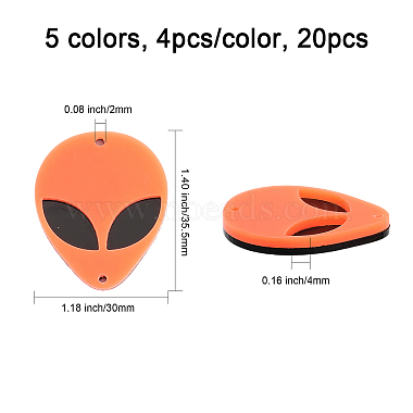 chgcraft 20pcs 5 couleurs breloques de connecteur en acrylique opaque(SACR-CA0001-19)-2