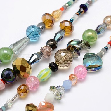 Chapelets de perles en verre galvanoplastique(EGLA-L007-K01)-2