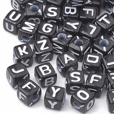 Black Cube Acrylic Beads