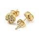 Brass Micro Pave Cubic Zirconia Stud Earrings(EJEW-P261-40G)-2