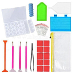 DIY Diamond Painting Tools Kit, including 1Pc 28-grids Storage Box, 4Pcs Pen Grips, 3Pcs Trays, 50Pcs Resealable Bags, 4Pcs Pens, 1Pc Tweezer, 10Pcs Glue Clays, 1Pc Zipper Bag, Colorful, Tray: 166x85mm(DIAM-PW0001-063C)