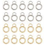 20Pcs 2 Colors Alloy Spring Gate Ring, with Loop, Circle Key Rings, for Handbag Ornaments Decoration, Cadmium Free & Lead Free, Platinum & Golden, 33x24x3.5mm, Hole: 9x7mm, 10pcs/color(KEYC-NB0001-16)