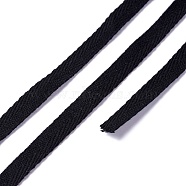 Cotton Cotton Twill Tape Ribbons, Herringbone Ribbons, for for Home Decoration, Wrapping Gifts & DIY Crafts Decorative, Black, 3/8 inch(9mm)(OCOR-XCP0001-20)