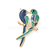Christmas Theme Rhinestone Brooch Pin, Light Gold Alloy Badge for Backpack Clothes, Bird, 56.5x29.5x8mm(JEWB-D061-01KCG-01)