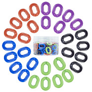 Gorgecraft Acrylic Linking Rings, Quick Link Connectors, For Jewelry Chains Making, Oval, Mixed Color, 19x14x4.5mm, Hole: 11x5.5mm, 5 colors, 20pcs/color, 100pcs/box(OACR-GF0001-04A)