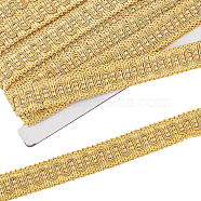 Ethnic Style Embroidery Polyester Ribbons, Garment Accessories, Floral Pattern, Gold, 7/8 inch(22mm), about 12.58 Yards(11.5m)/Card(OCOR-WH0067-58)