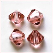 Imitation Austrian Crystal Beads, Grade AAA, Faceted, Bicone, Flamingo, 8x8mm, Hole: 0.9~1mm(SWAR-F022-8x8mm-319)