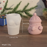 Christmas Snowman DIY Food Grade Silicone Candle Molds, Aromatherapy Candle Moulds, Scented Candle Making Molds, White, 9x6.8cm(PW-WG44014-01)