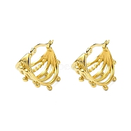 304 Stainless Steel Hoop Earrings, Jewely foe Women, Real 18K Gold Plated, None, 22x19mm(EJEW-K271-02H-G)