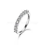 S925 Sterling Silver Clear Cubic Zirconia Finger Rings for Daily Wear and Parties, Silver, Inner Diameter: 15.5mm(QX0309-1)