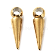 Ion Plating(IP)  201 Stainless Steel Pendants, Cone Charm, Real 18K Gold Plated, 21x5.5~6mm, Hole: 3.2mm(STAS-M323-28G-1)