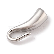 Non-Tarnish 304 Stainless Steel Hook Clasps, Fish Hook Charms, For Leather Cord Bracelets Making, Hook, Polished, Stainless Steel Color, 19.5x8x6mm, Hole: 4mm(STAS-C109-23P-01)