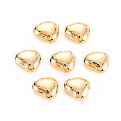 Rack Plating Brass Beads, Nickel Free, Bean, Real 18K Gold Plated, 9.5x8x4.5mm, Hole: 1mm(KK-N233-194)
