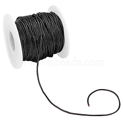 PandaHall Elite Cowhide Leather Cord, Round, Black, 1.5mm(WL-PH0004-13B)
