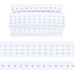 3M 216 Stainless Steel 3 Row Hook & Eye Tape, Undergarment Sewing Fastener Polyester Tape, White, 27~28x4mm & 49x5mm(FIND-FG0003-04A)