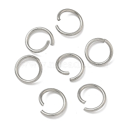 Non-Tarnish 304 Stainless Steel Open Jump Rings, Round, Stainless Steel Color, 10x1.2mm, 17 Gauge, Inner Diameter: 7.6mm, ahout 414pcs/100g(X-STAS-E066-08-10mm)