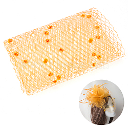 Polyester Birdcage Bridal Veil Netting with Chenille Dot, Mesh Tulle Fabric for DIY Veils Blushers Fascinators, Orange, 9-5/8~9-7/8 inch(245~250mm)(AJEW-WH0471-103A-02)