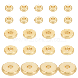 60Pcs 3 Styes Brass Beads, Long-Lasting Plated, Flat Round/Disc, Heishi Beads, Real 18K Gold Plated, 4~7.5x1.5mm, Hole: 1.6~1.8mm(KK-BC0012-30)