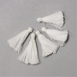 Handmade Polycotton(Polyester Cotton) Tassel Decorations, Pendant Decorations, White, 29~35mm(OCOR-Q024-19)