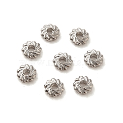 Eco-Friendly Alloy Spacer Beads, Long-Lasting Plated, Cadmium Free & Nickel Free & Lead Free, Flower, Real Platinum Plated, 4.8x1.5mm, Hole: 1.2mm(PALLOY-WH0109-02P-NR)
