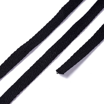 Cotton Cotton Twill Tape Ribbons, Herringbone Ribbons, for for Home Decoration, Wrapping Gifts & DIY Crafts Decorative, Black, 3/8 inch(9mm), about 10.93 yards(10m)/bundle