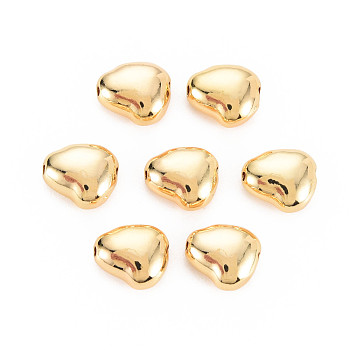 Rack Plating Brass Beads, Nickel Free, Bean, Real 18K Gold Plated, 9.5x8x4.5mm, Hole: 1mm