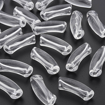 Transparent Acrylic Beads, Curved Tube, Clear, 36x13.5x11.5mm, Hole: 4mm