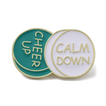 Alloy Cheer Up Calm Down Pill Shape Brooch, Enamel Pins for Backpack, Clothes, Green, 18x30x1.5mm