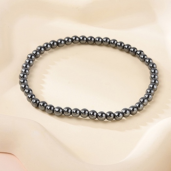 Synthetic Hematite Stretch Bracelets, Round, 53mm(2-1/8 inch)