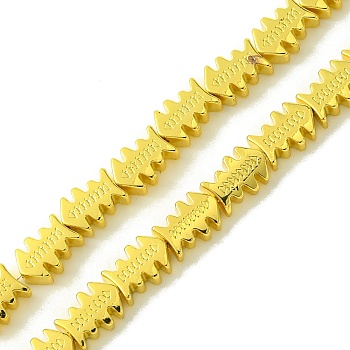 Electroplated Synthetic Non-Magnetic Synthetic Hematite Beads Strands, Fish, Golden Plated, 7.5~8x5.5x2.5mm, Hole: 0.7mm, about 53pcs/strand, 16.06''(40.8cm)