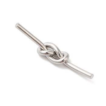 304 Stainless Steel Pendants, Love Knot Fittings, Stainless Steel Color, 24.5x4.5x7mm, Hole: 0.8mm